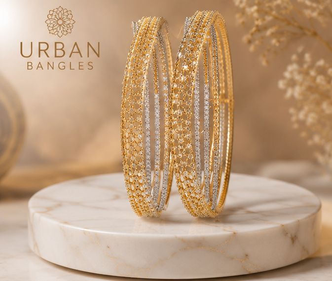 THE SHEESH MAHAL STACKED KADA PAIR
