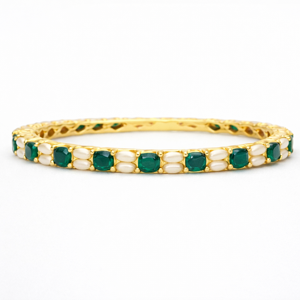 VERDE GLOW GOLD BANGLE