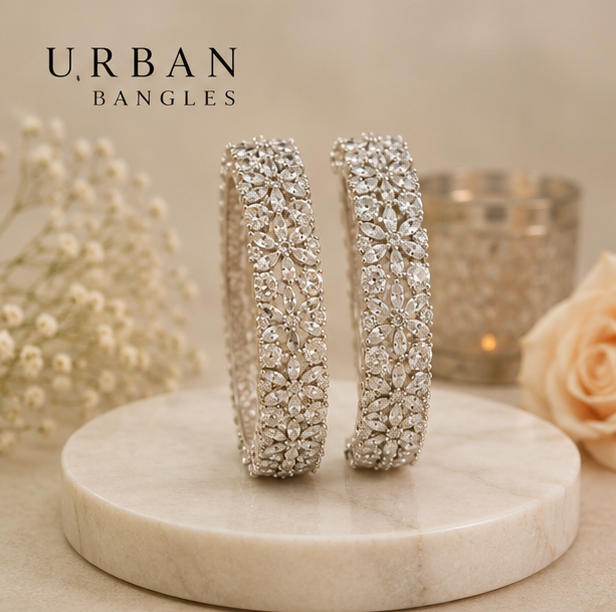 THE SHAHI HEERA FLORAL KADA PAIR