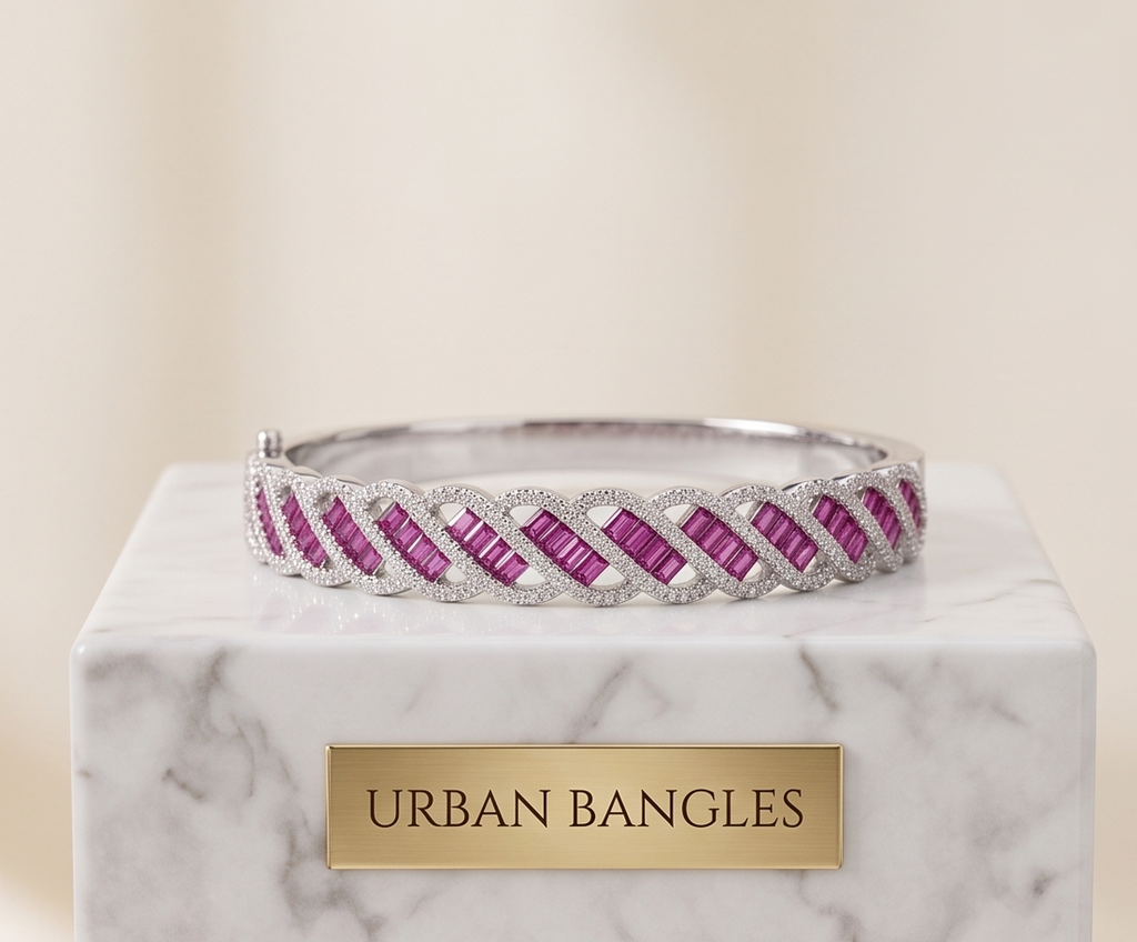THE SHAHI LEHER RUBY SILVER BRACELET