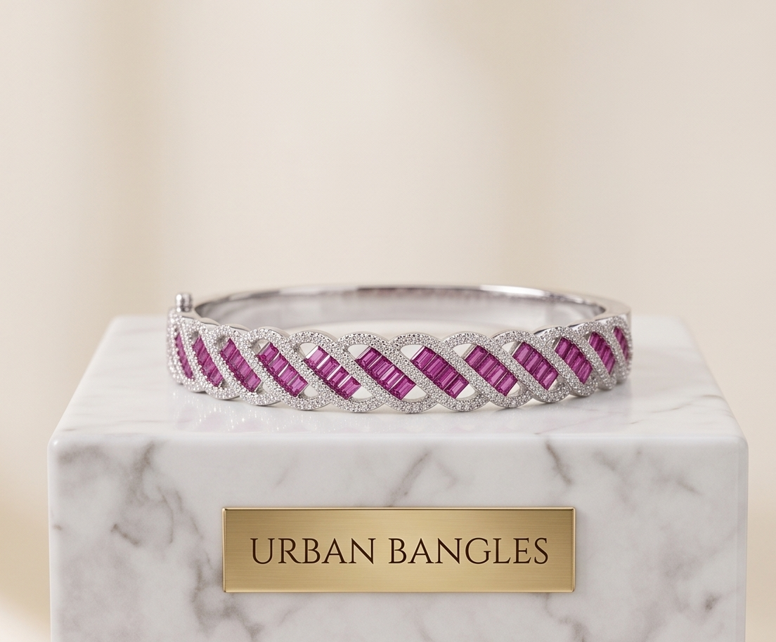 THE SHAHI LEHER RUBY SILVER BRACELET
