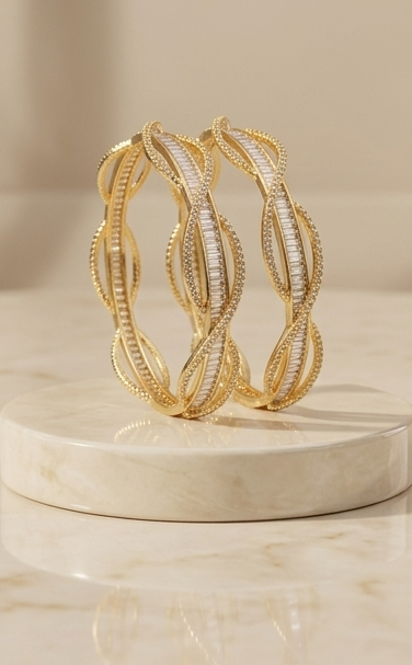 SAFA GOLD PLATED WITH STONES BANGLES