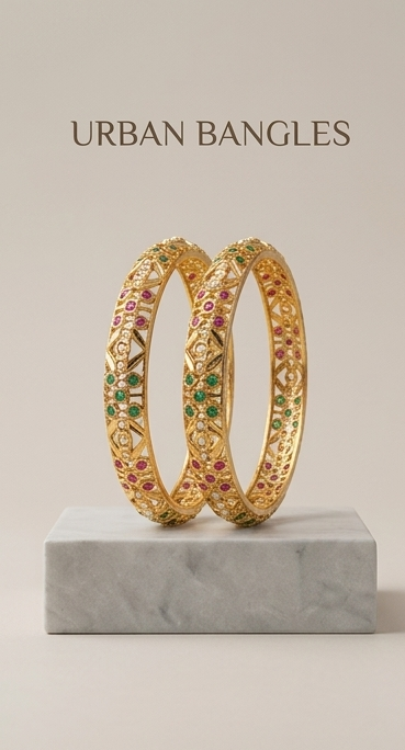 ZUBAYRA GOLD PLATED BANGLES