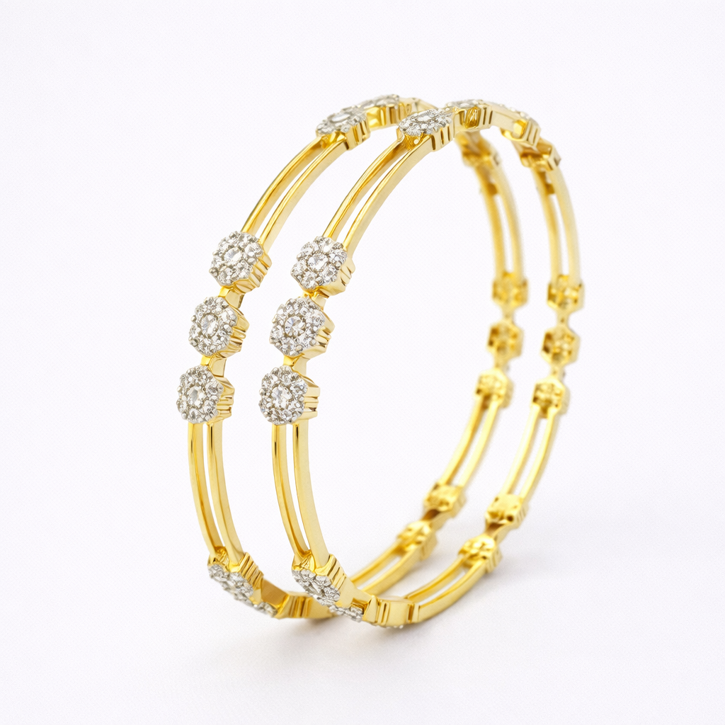URBAN SPARK DIAMOND GOLD BANGEL