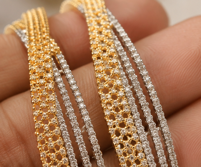 THE SHEESH MAHAL STACKED KADA PAIR