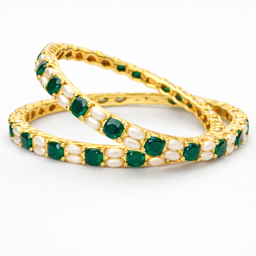 VERDE GLOW GOLD BANGLE