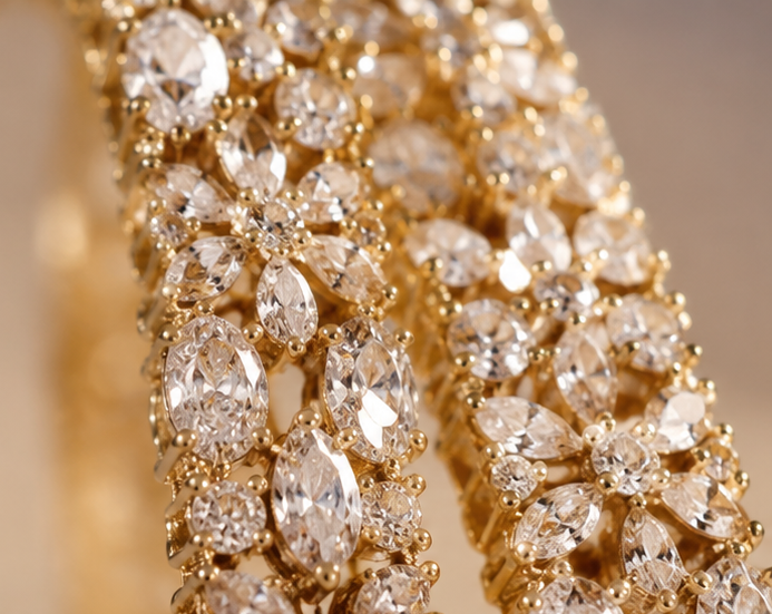THE NOOR MAHAL FLORAL KANGAN SET