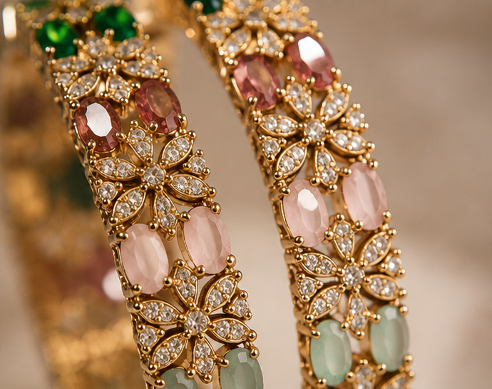 THE NAVYA NAVRATNA KANGAN SET