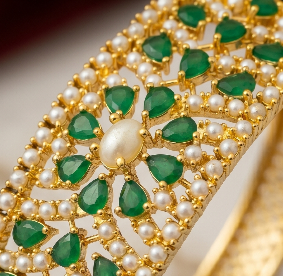 PHULWARI GOLD PLATED BRACELET WITH STONES