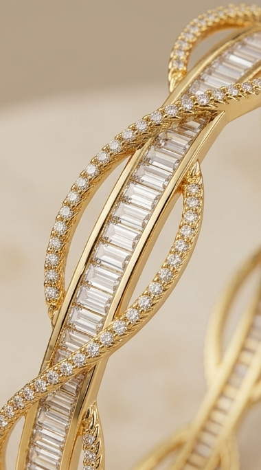 SAFA GOLD PLATED WITH STONES BANGLES