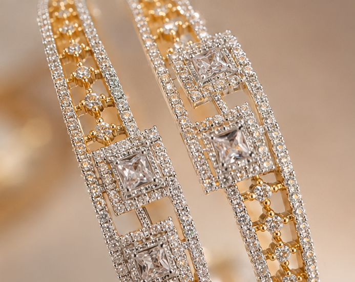 THE SHAHI JAALI TWO-TONE KADA PAIR