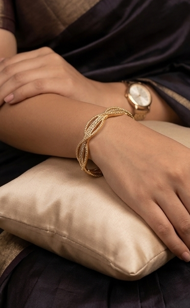 SAFA GOLD PLATED WITH STONES BANGLES