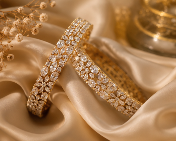THE NOOR MAHAL FLORAL KANGAN SET