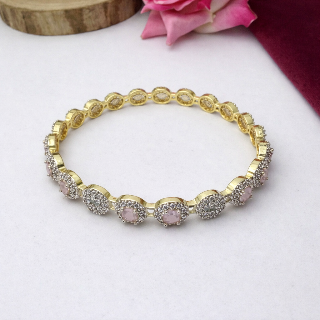 BLUSH PETAL DIAMOND BANGLE