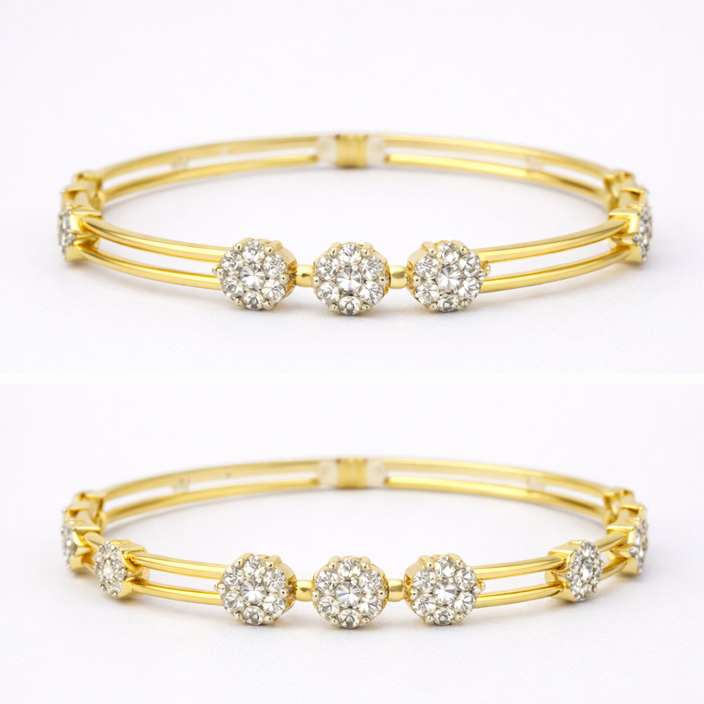 URBAN SPARK DIAMOND GOLD BANGEL