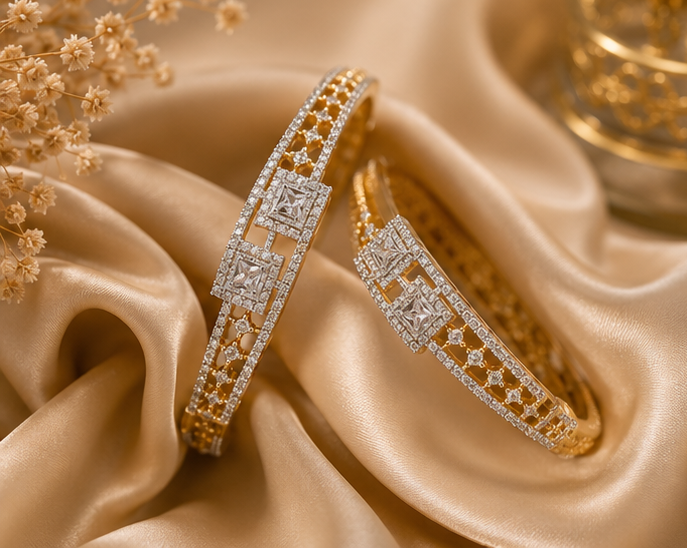 THE SHAHI JAALI TWO-TONE KADA PAIR