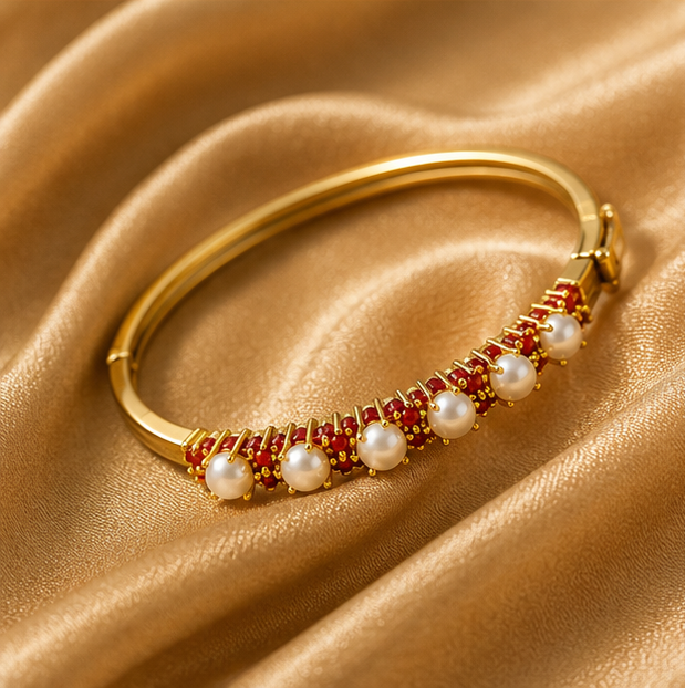 THE SHAHI CHANDRIKA RUBY BANGLE