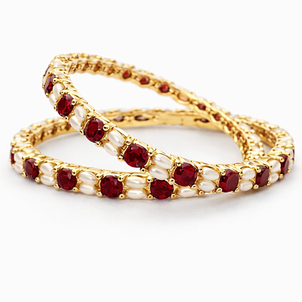 RUBY IVORY ELEGANCE BANGLE