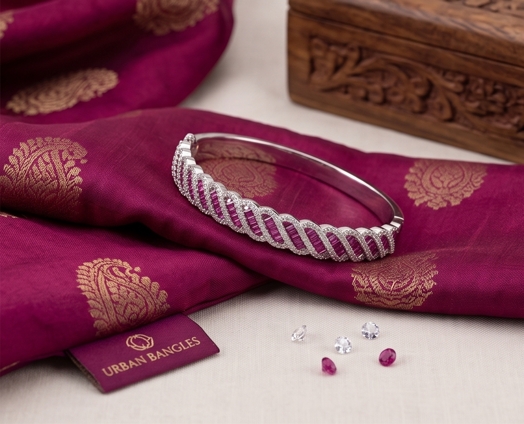 THE SHAHI LEHER RUBY SILVER BRACELET
