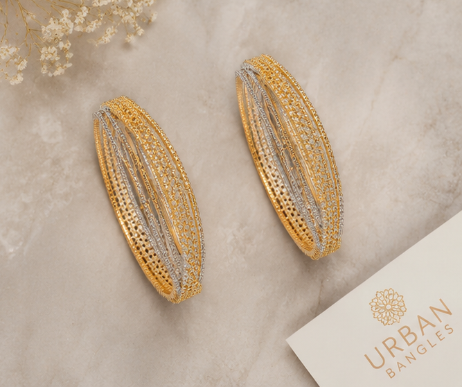THE SHEESH MAHAL STACKED KADA PAIR