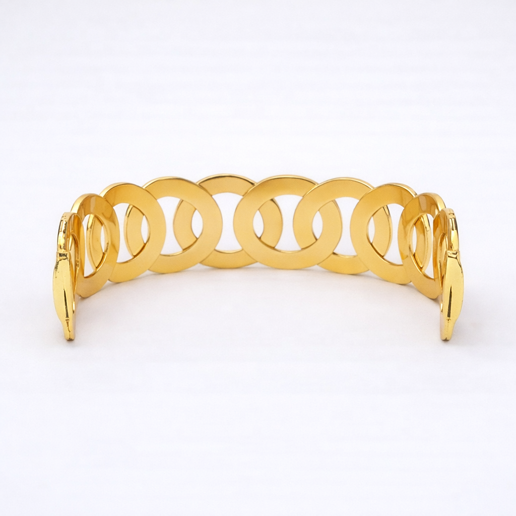 URBAN ORBIT TRI-TONE GOLD CUFF BRACELET