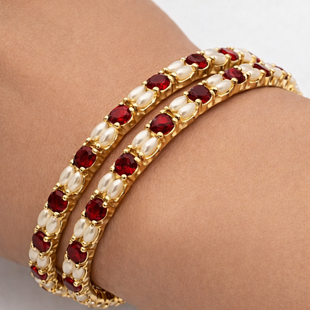 RUBY IVORY ELEGANCE BANGLE