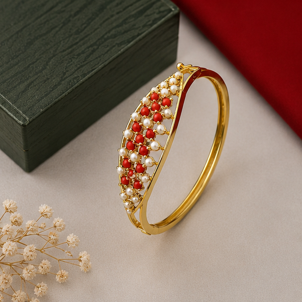 THE SHAHI PANKH RUBY & PEARL BRACELET