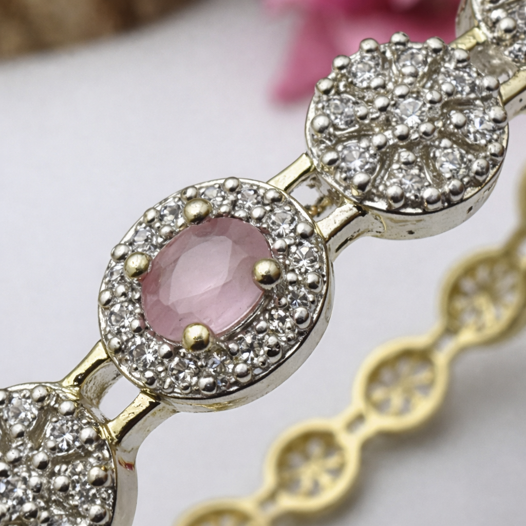 BLUSH PETAL DIAMOND BANGLE