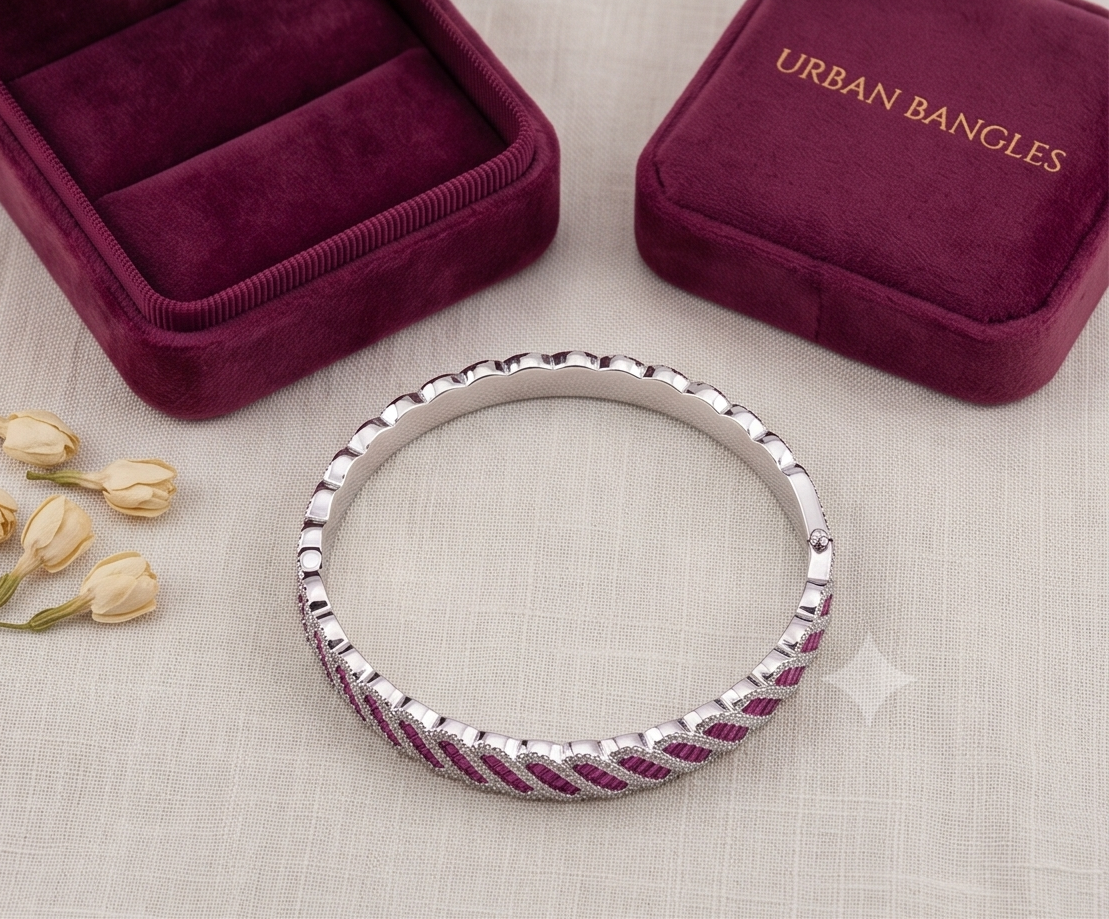 THE SHAHI LEHER RUBY SILVER BRACELET