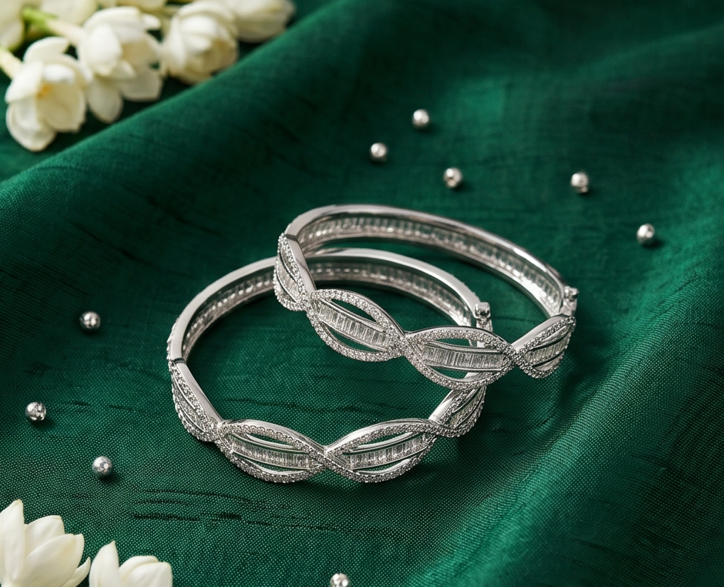 Safa Infinite Clarity Silver-Plated Bangles