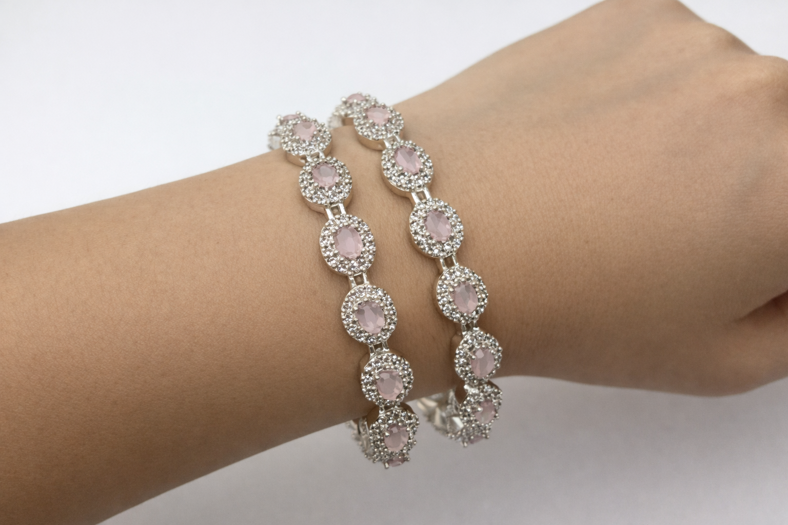 BLUSH PETAL DIAMOND BANGLE