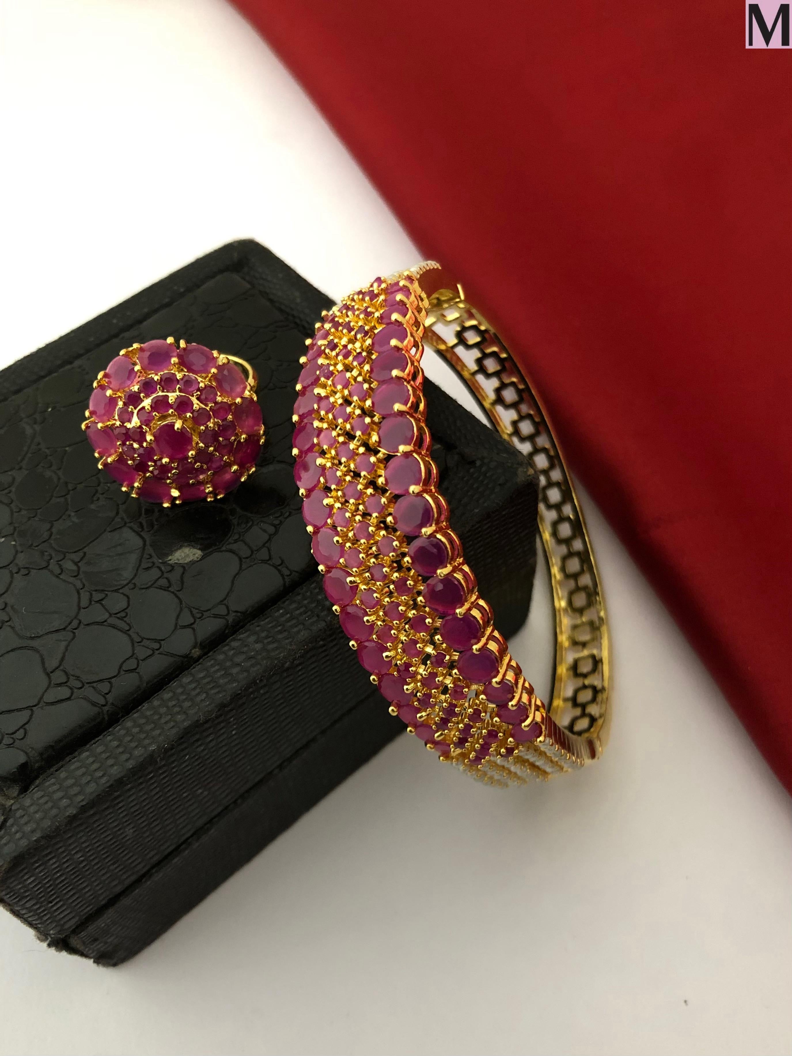 Festive Stone & Pearl Kada Combo