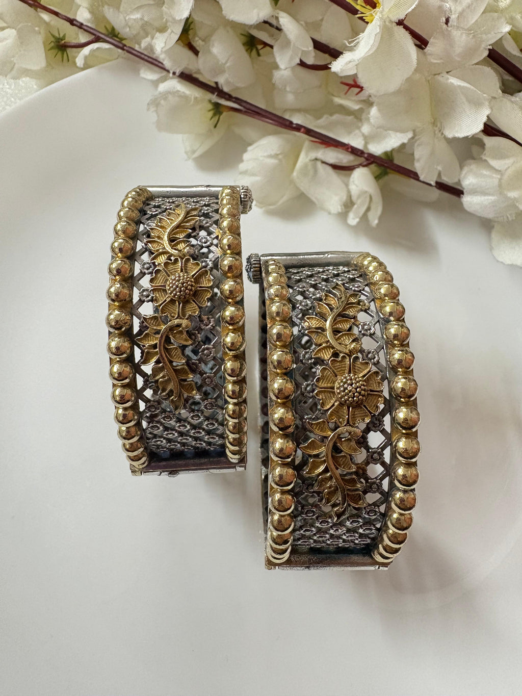 Royal Tribal Oxidised Kada Pair