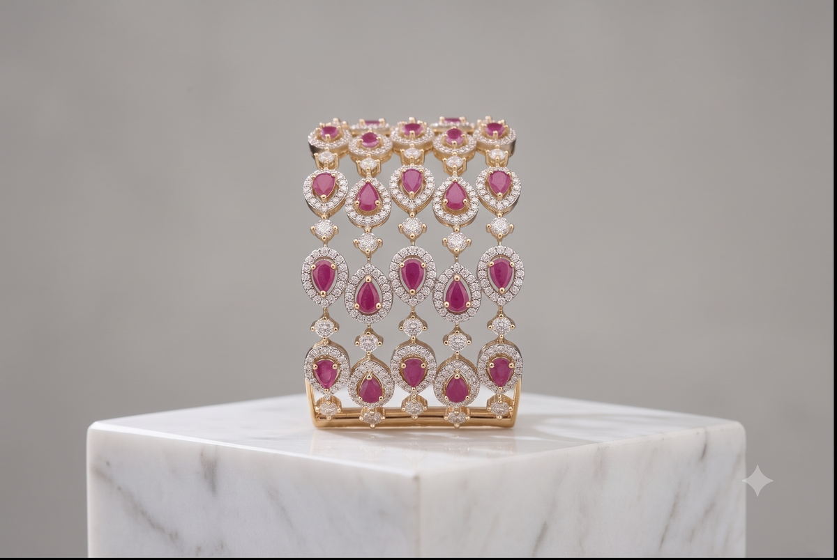 Maharani Crimson Trellis Kada