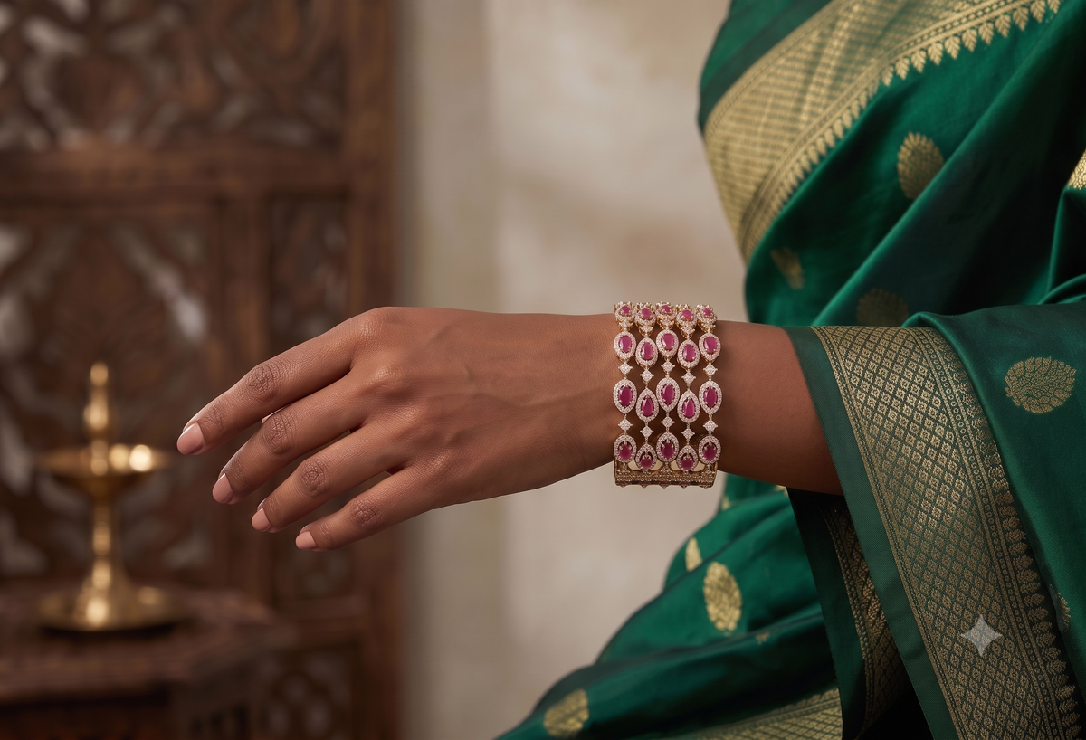 Maharani Crimson Trellis Kada