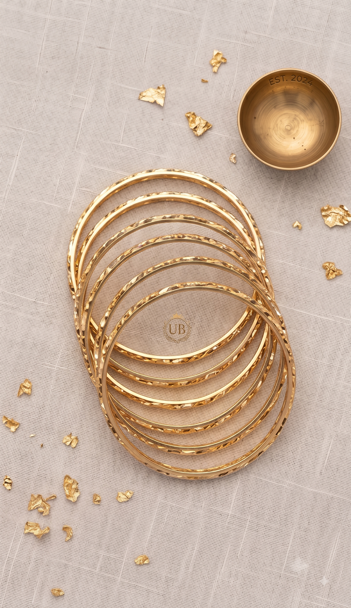 Tri-Tone Heart Cutout Bangle Set