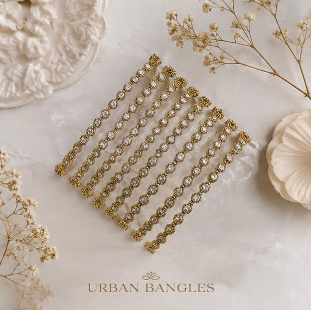 The Noor Bezel Polki-Style Bangle Set