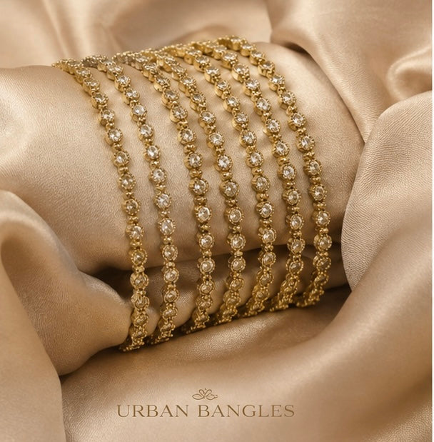 The Noor Bezel Polki-Style Bangle Set