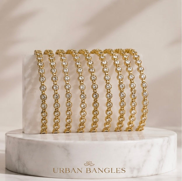 The Noor Bezel Polki-Style Bangle Set