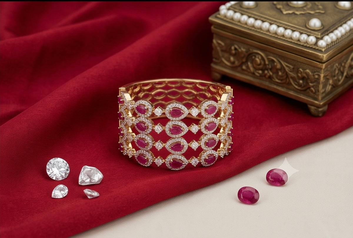 Maharani Crimson Trellis Kada
