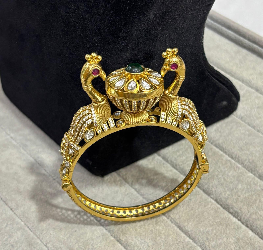 Royal Peacock Kundan Fusion Kada