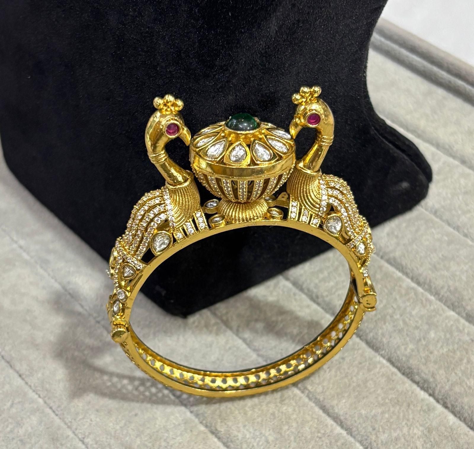 Royal Peacock Kundan Fusion Kada