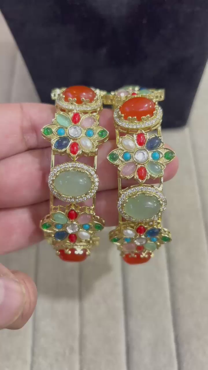 Floral Aura Dual Tone Kada