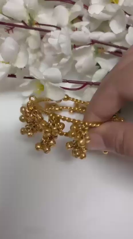 Classic Silver Flexible Kada Pair with Ghungroo Charms