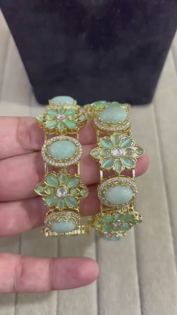 Mint Bloom Fusion Bangles