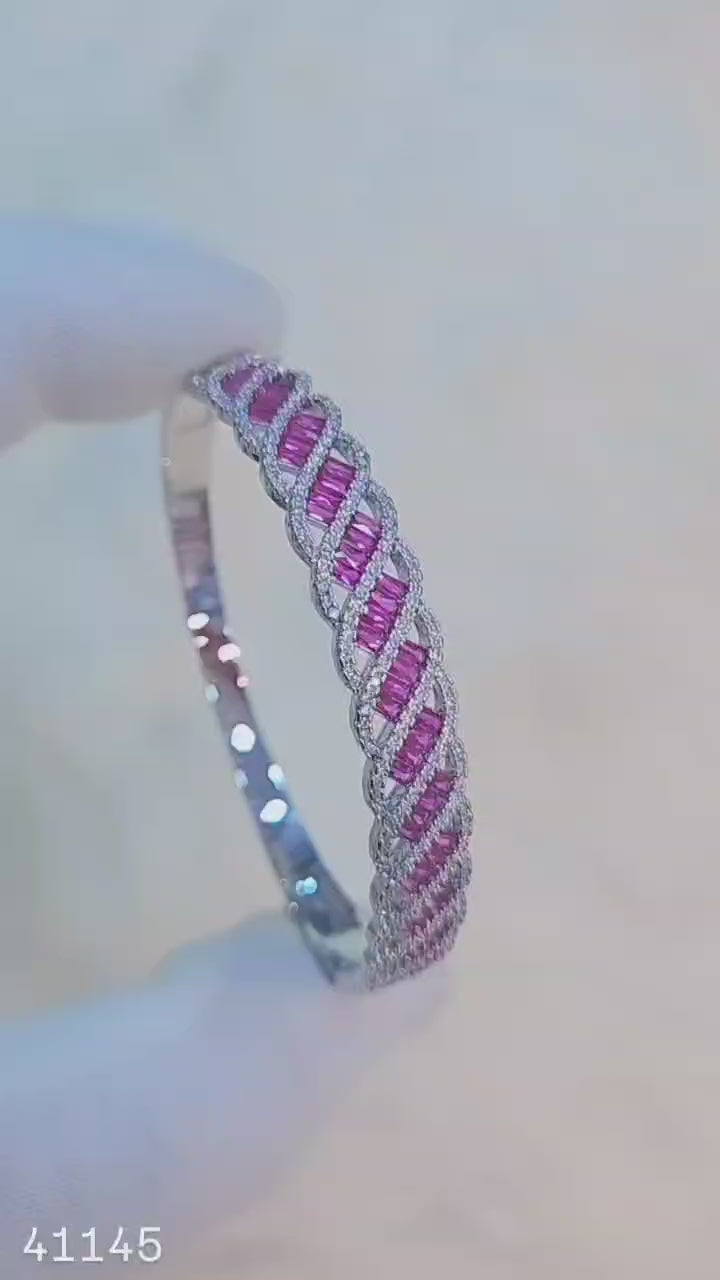 THE SHAHI LEHER RUBY SILVER BRACELET